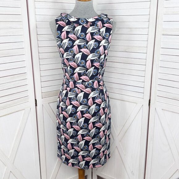 Boden Martha Floral Sleeveless Pencil Sheath Dress Blue Pink White 6 - Picture 1 of 15